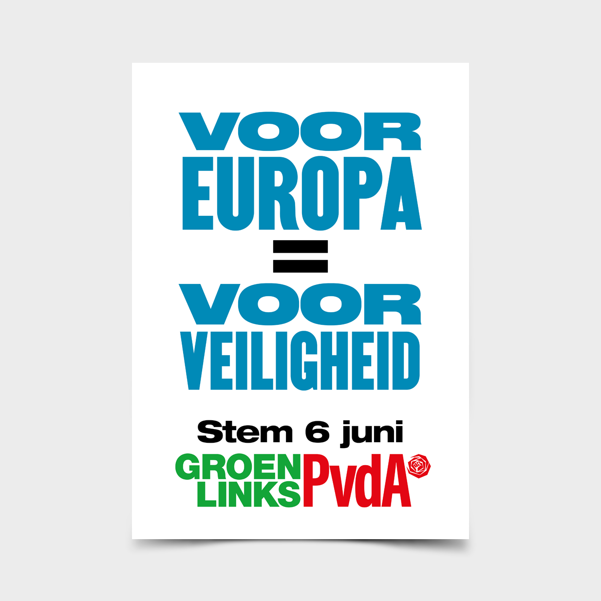poster voor europa voor veiligheid groenlinkspvda
