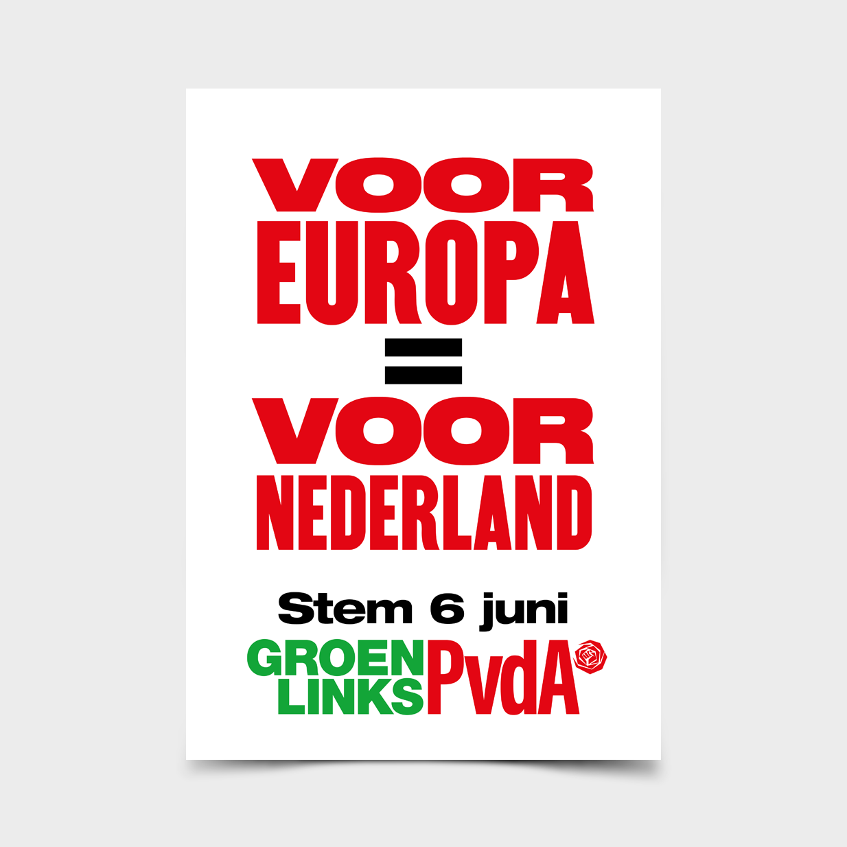 poster voor europa voor nederland groenlinkspvda